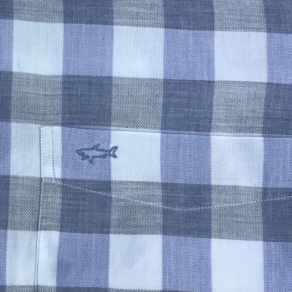 Paul & Shark Pale gray checks cotton shirt Sz 40/16 made in Italy 🇮🇹 - Picture 4 of 10